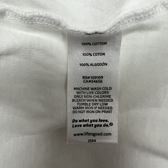 Life Is Good Crusher Tee Shirt Women Large Christmas Bears Van Long Sleeve White - Picture 5 of 5